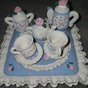 Charming Ceramic Tea Set with Floral Design